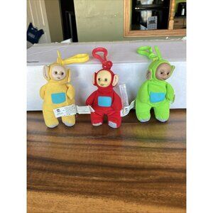 Burger King 1999 Vintage Teletubbies Plush Keychains Finger Puppets Set of 3